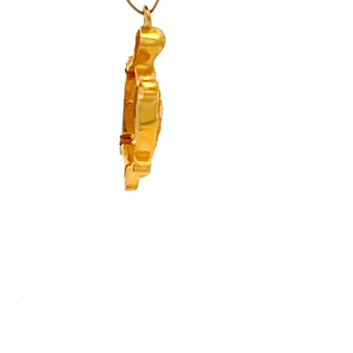 22ct Gold Turtle Pendant with Clear Stone Details