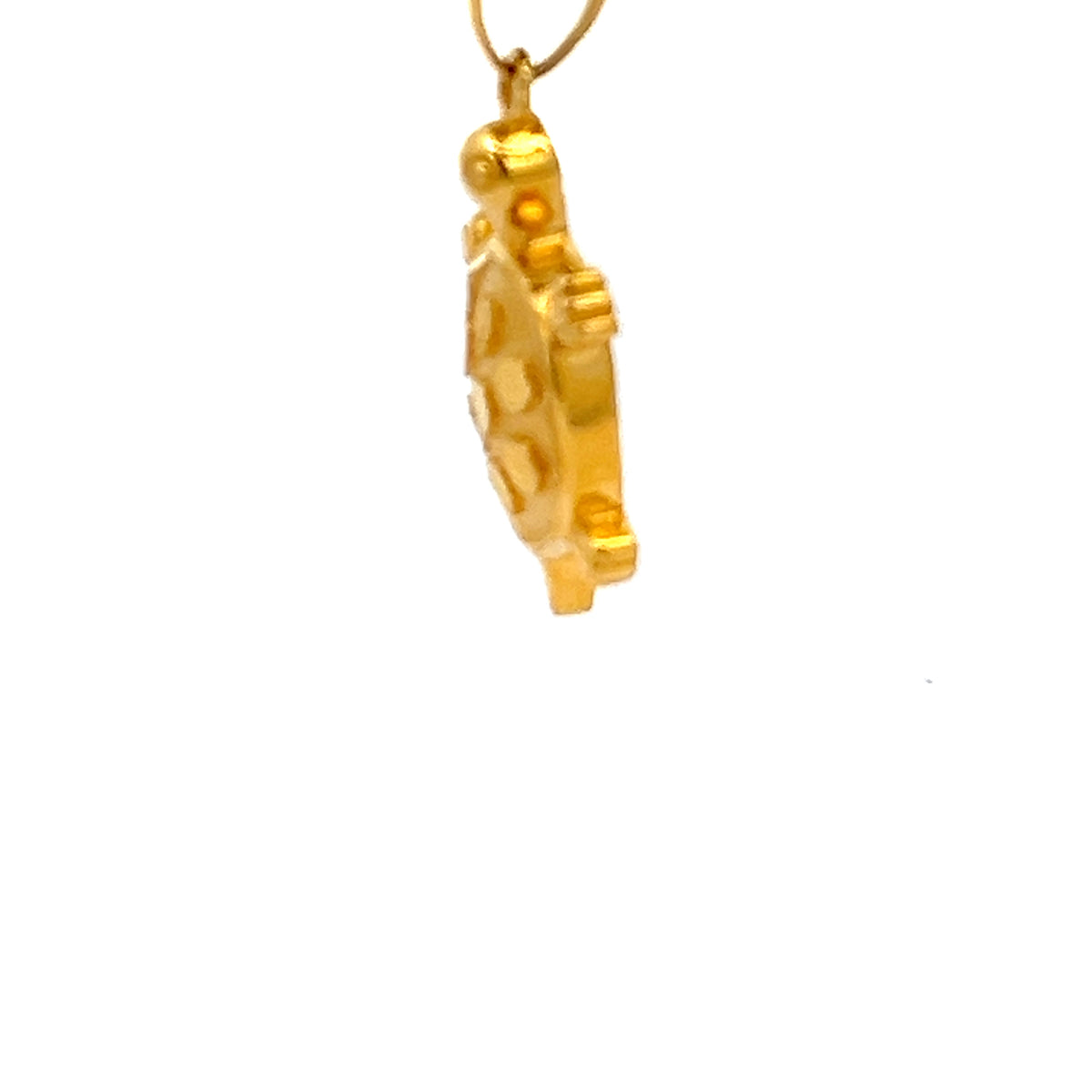 22ct Gold Turtle Pendant with Clear Stone Details