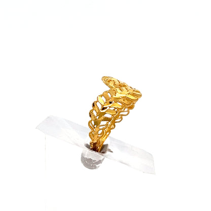 22ct Gold Leaf Pattern Openwork Ring