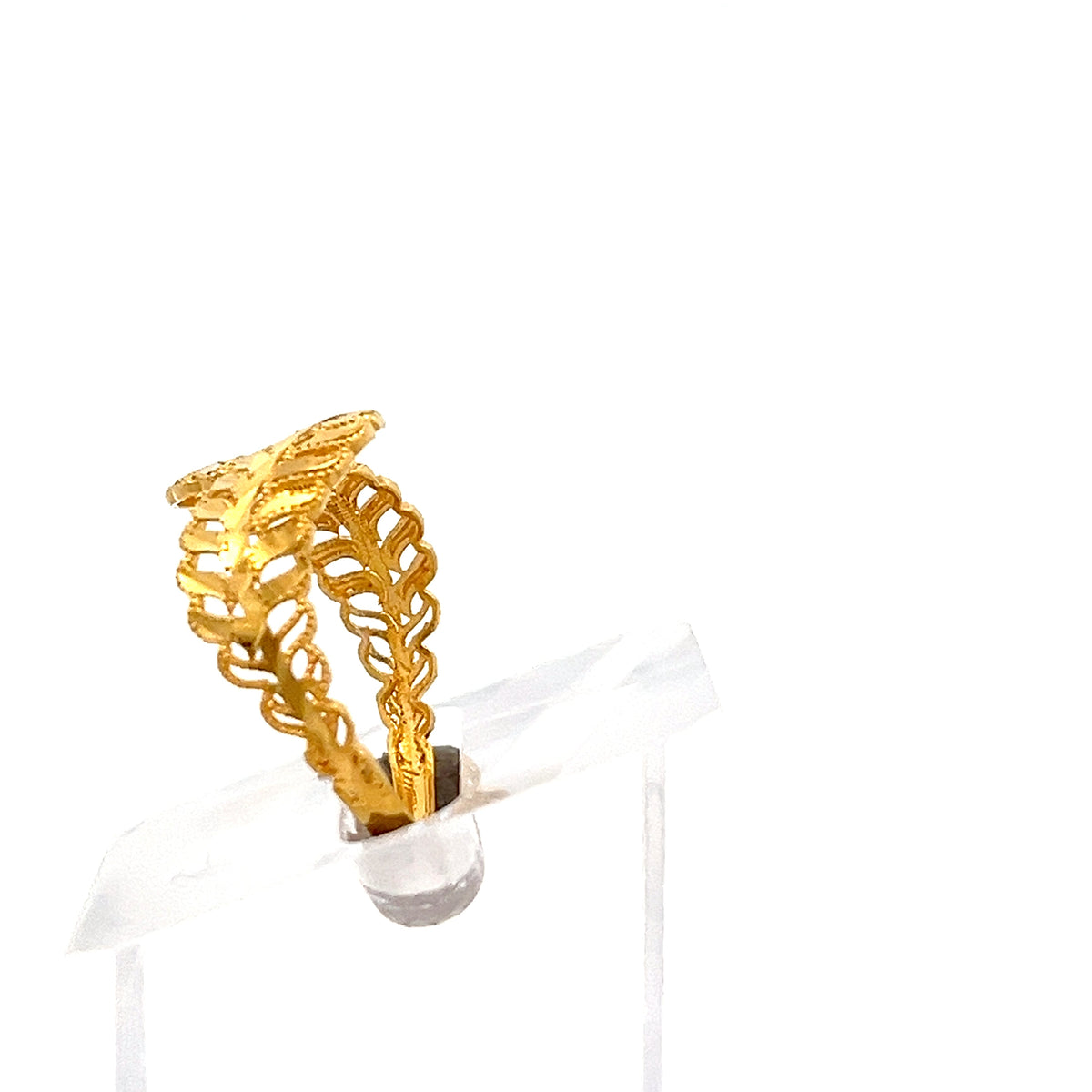 22ct Gold Leaf Pattern Openwork Ring