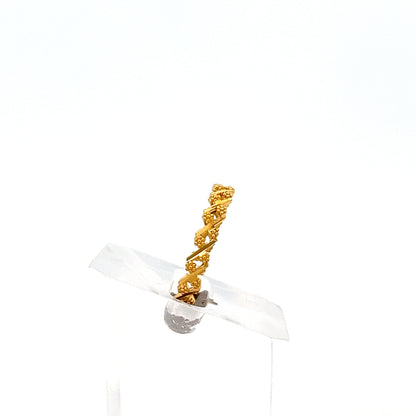 22ct Gold Textured Openwork Pattern Ring