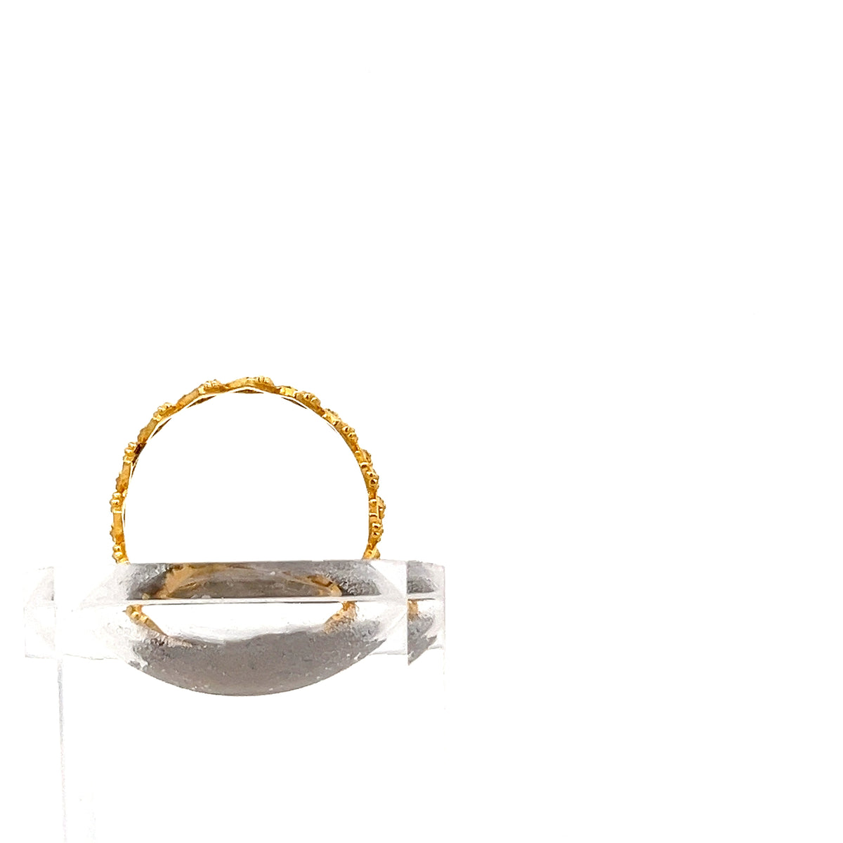 22ct Gold Textured Openwork Pattern Ring