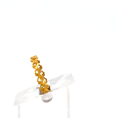 22ct Gold Textured Openwork Pattern Ring