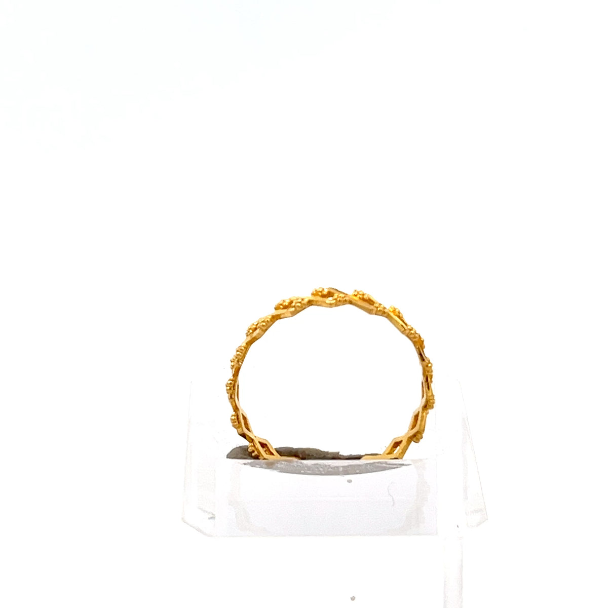 22ct Gold Textured Openwork Pattern Ring