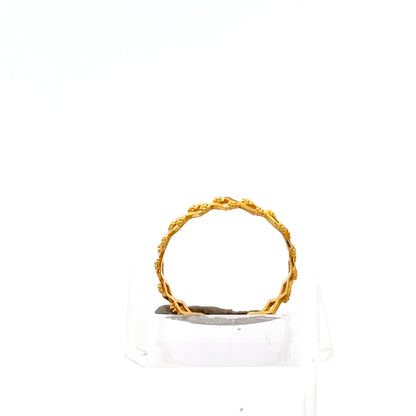 22ct Gold Textured Openwork Pattern Ring