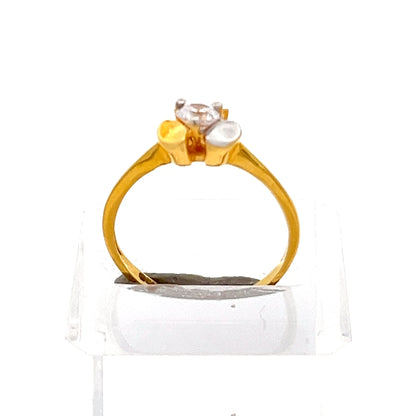 22ct Gold Solitaire Ring with Clear Stone Setting
