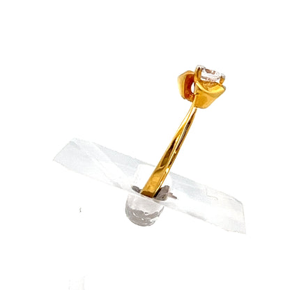 22ct Gold Solitaire Ring with Clear Stone Setting