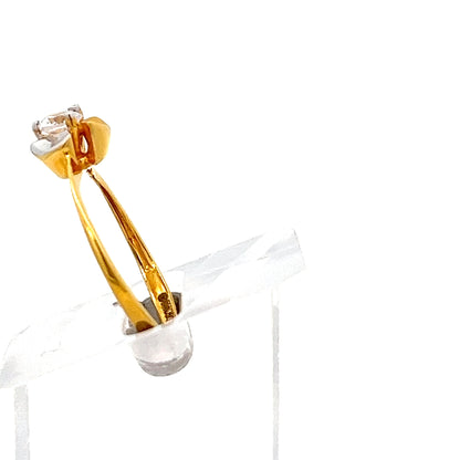 22ct Gold Solitaire Ring with Clear Stone Setting