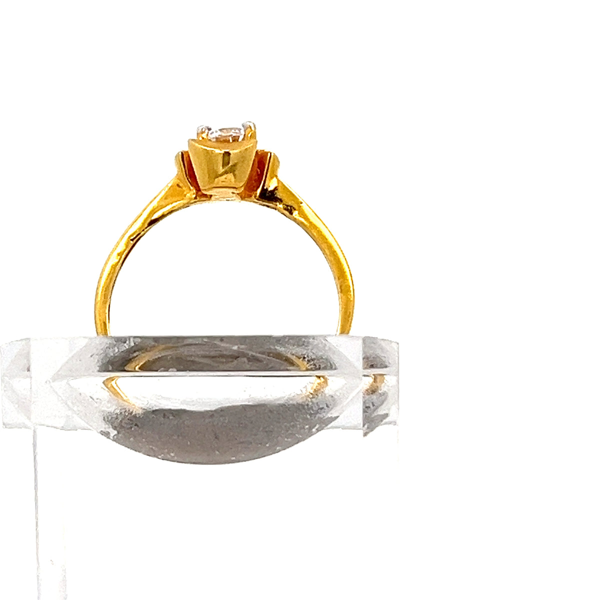 22ct Gold Solitaire Ring with Clear Stone Setting
