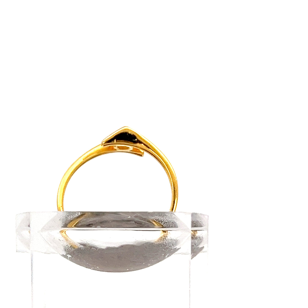 22ct Gold Two-Tone Crossover Ring with Clear Stones