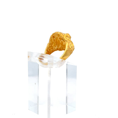 22ct Gold Lion Head Statement Ring