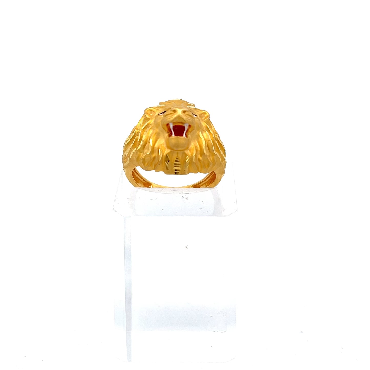 22ct Gold Lion Head Statement Ring
