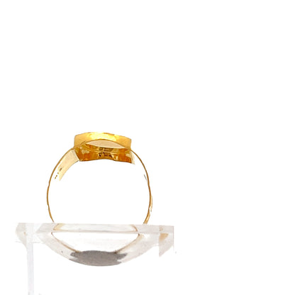 22ct Gold Geometric Pattern Signet Ring