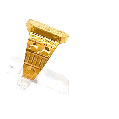 22ct Gold Rectangular Engraved Signet Ring