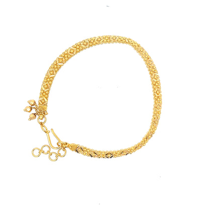 22ct Gold Intricate Diamond Pattern Charm Bracelet
