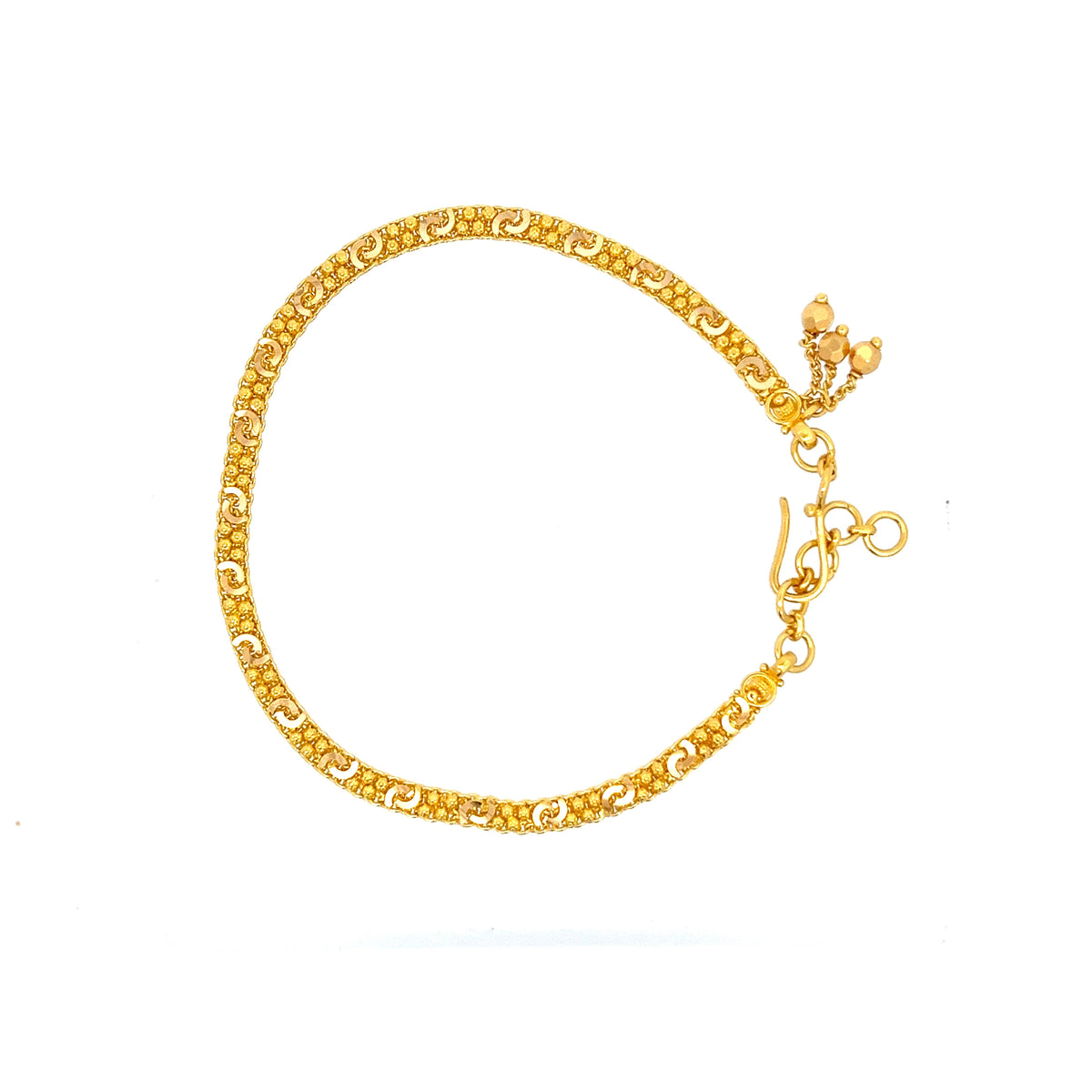 22ct Gold Bracelet with Scroll Pattern and Textured Detail