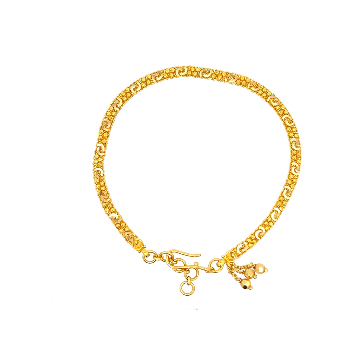 22ct Gold Bracelet with Scroll Pattern and Textured Detail