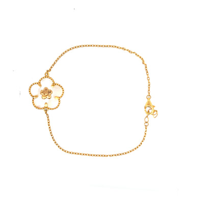 22ct Gold Flower Motif Chain Bracelet
