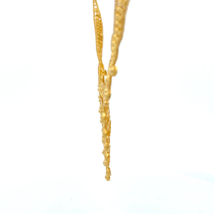 22ct Gold Necklace with Intricate Circular Pendant Design