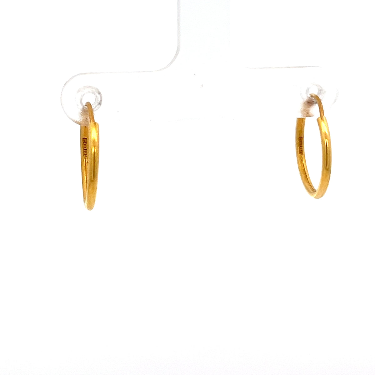 22ct Gold Plain Round Hoop Earrings