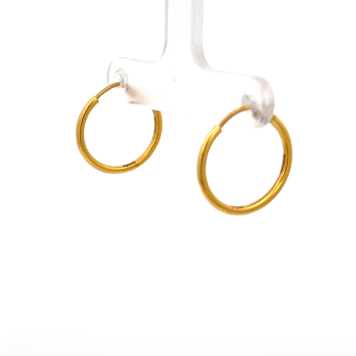 22ct Gold Plain Round Hoop Earrings