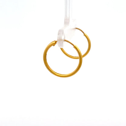22ct Gold Plain Round Hoop Earrings