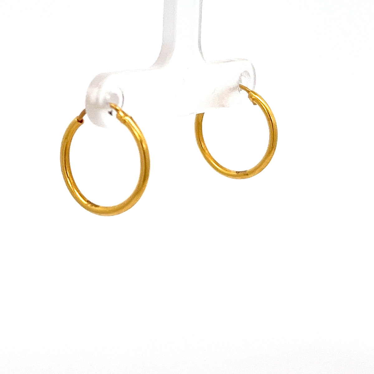 22ct Gold Plain Round Hoop Earrings