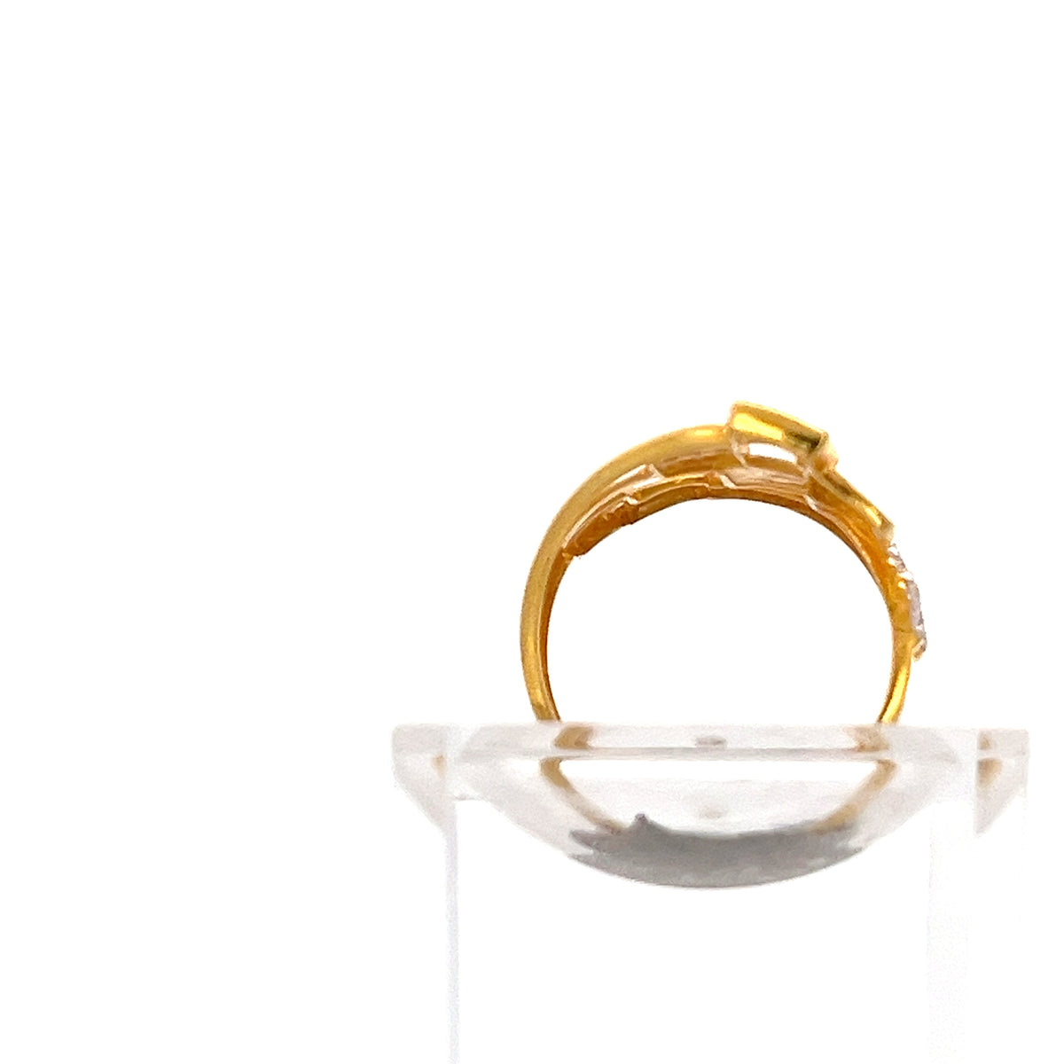 22ct Gold Geometric Cluster Ring with Clear Stones