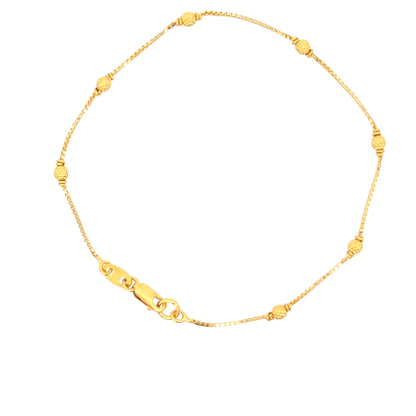 22ct Gold Bracelet with Textured Round Bead Details