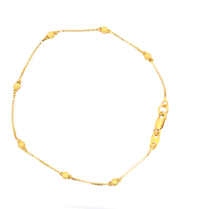 22ct Gold Bracelet with Textured Round Bead Details