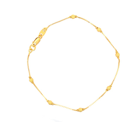 22ct Gold Bracelet with Textured Round Bead Details