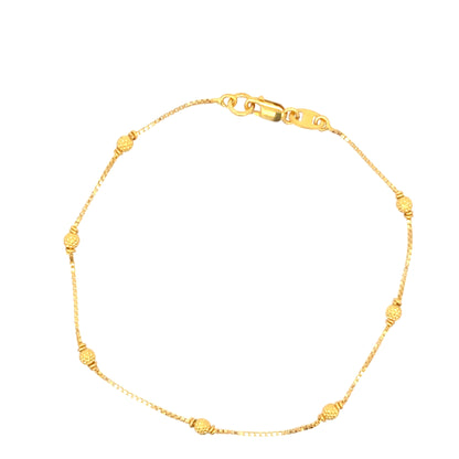 22ct Gold Bracelet with Textured Round Bead Details
