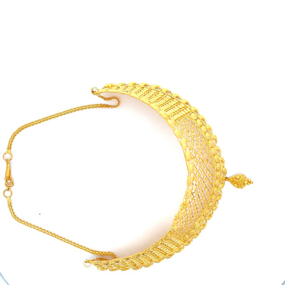 22ct Gold Filigree Collar Necklace with Teardrop Pendant