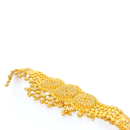 22ct Gold Ornate Filigree Pendant Necklace with Pearl Details