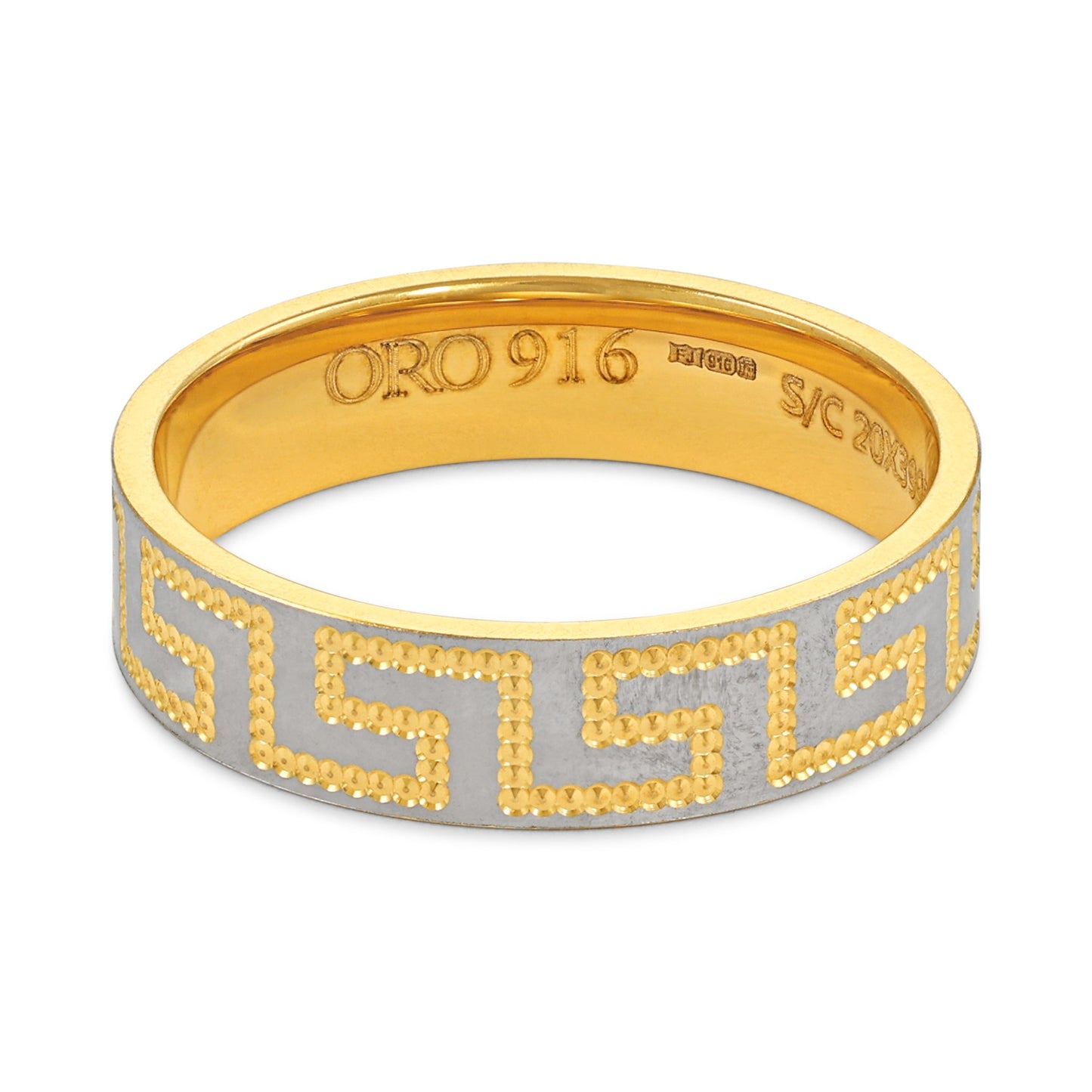 22CT Yellow Gold Greek Key Ring PZ125-RN101