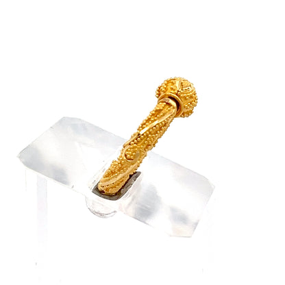 22ct Gold Ring with Textured Band and Oval Cluster Detail