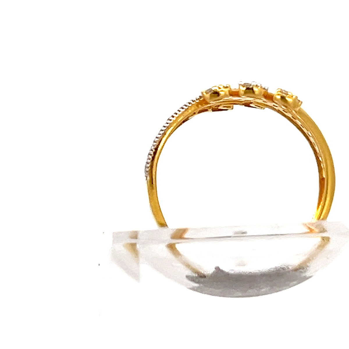 22ct Gold Multi Row Clear Stone Cluster Ring