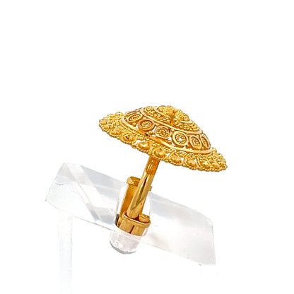 22ct Gold Ornate Oval Filigree Cluster Ring