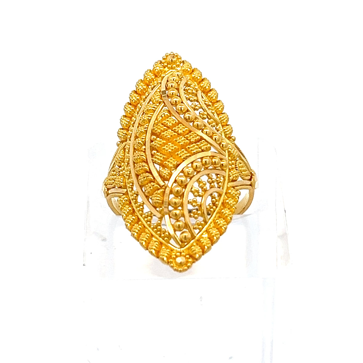 22ct Gold Marquise Filigree Cluster Ring
