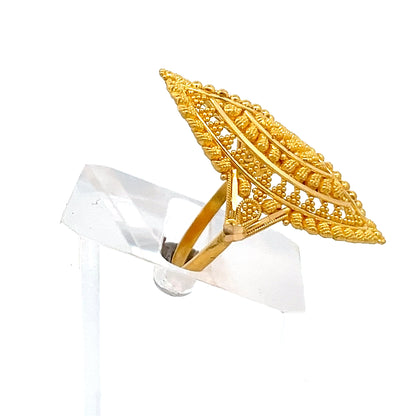 22ct Gold Marquise Filigree Cluster Ring
