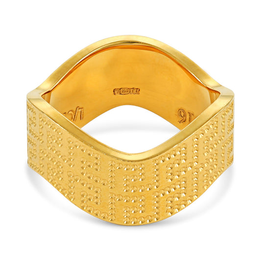 22CT Yellow Gold Greek Key Ring PZ125-RN96