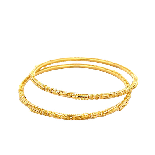22ct Yellow Gold  Patterned Bangle PZ325-BN41