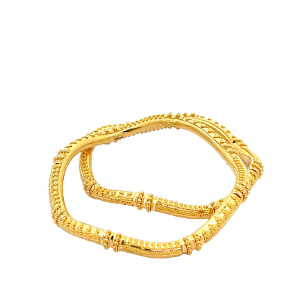 22ct Yellow Gold Patterned Bangle PZ325-BN68