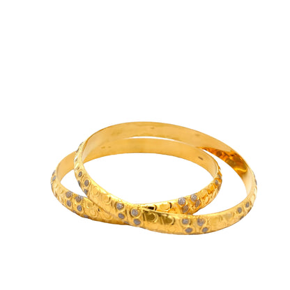 22ct Yellow Gold Unique Design Bangle PZ325-BN74