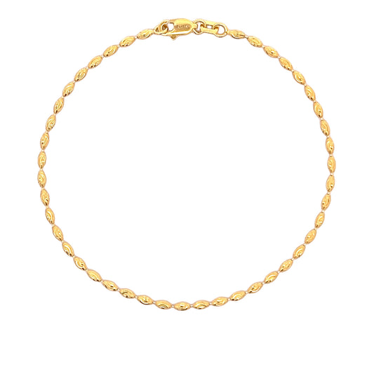 22ct Yellow Gold Textured Bead Bracelet PZ325-BR31