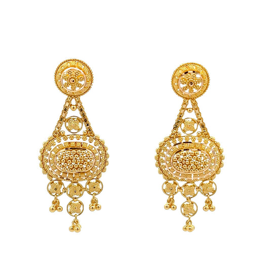22ct Yellow Gold Unique Design Drop Earrings PZ325-ER103