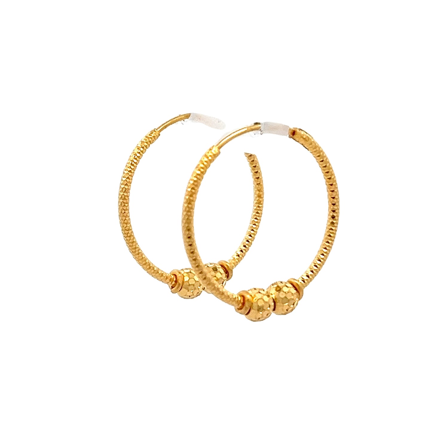 22ct Yellow Gold Designer Hoop Earrings PZ325-ER20