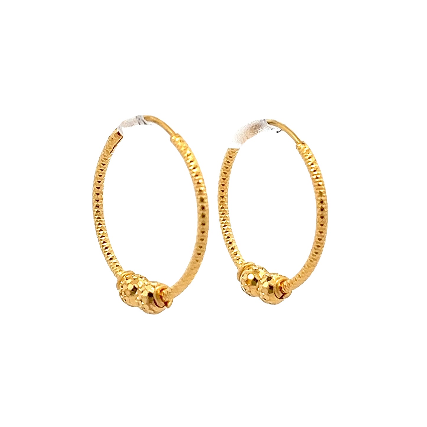 22ct Yellow Gold Designer Hoop Earrings PZ325-ER20