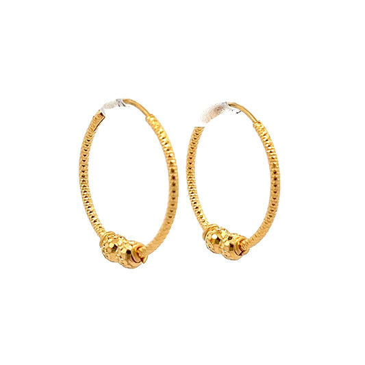22ct Yellow Gold Designer Hoop Earrings PZ325-ER20