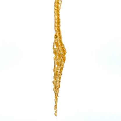 22ct Gold Layered Mesh Necklace with Fan-Shaped Fringe